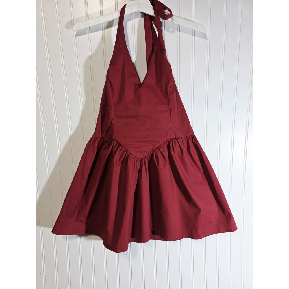 Wild Fable Holter Mini Dress Burgundy Size Small